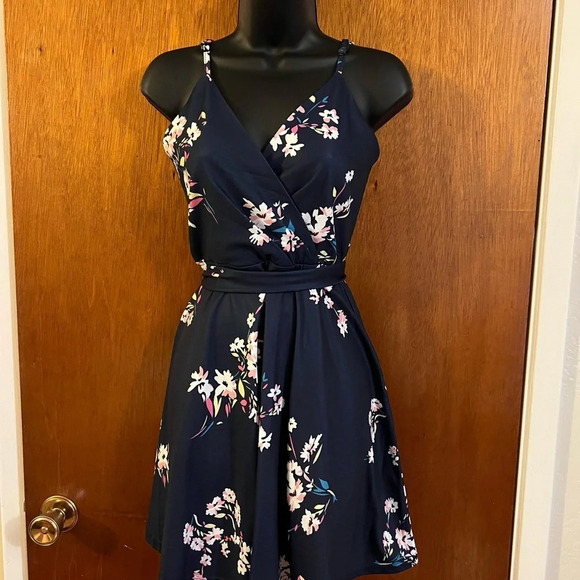 Blue & Floral Dress - Picture 4 of 12